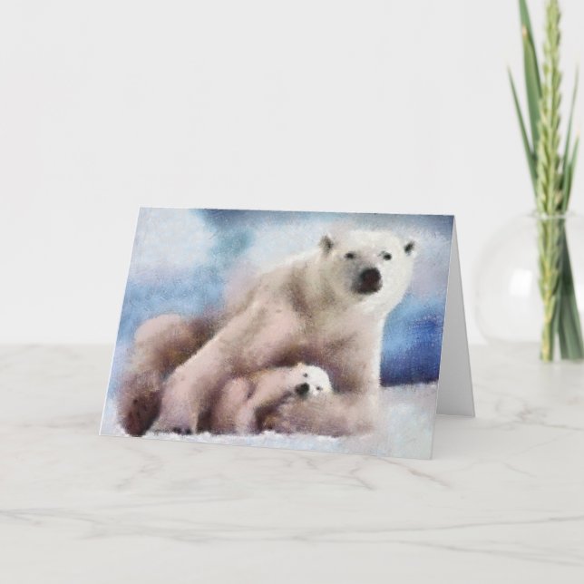 Polar Bears Feiertagskarte (Vorderseite)