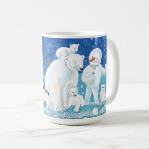 Polar Bears, Fox, Pinguin & Snowman Happy Kaffeetasse