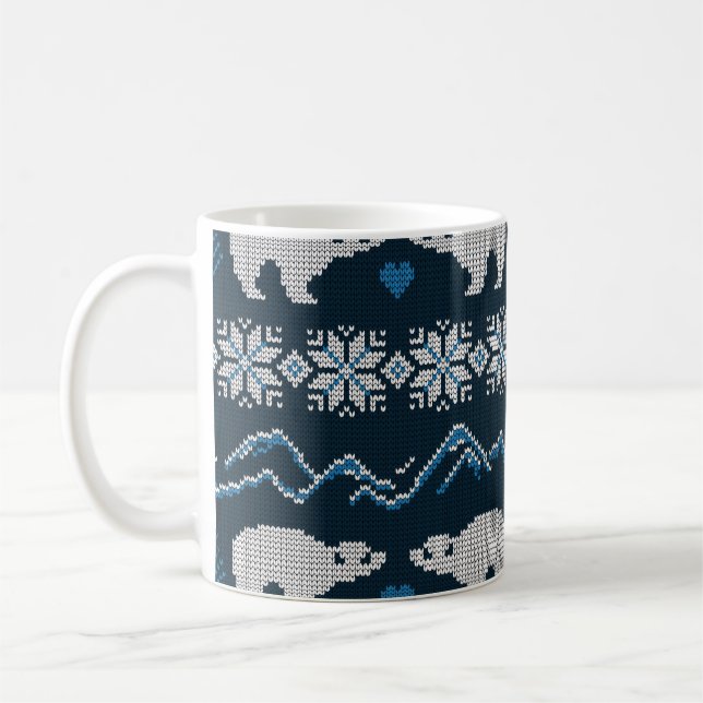 Polar Bears Gezwirntes Wintermuster Kaffeetasse (Links)