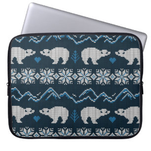 Polar Bears Gezwirntes Wintermuster Laptopschutzhülle