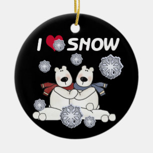 Polar Bears I Liebe Snow Keepake Ornament