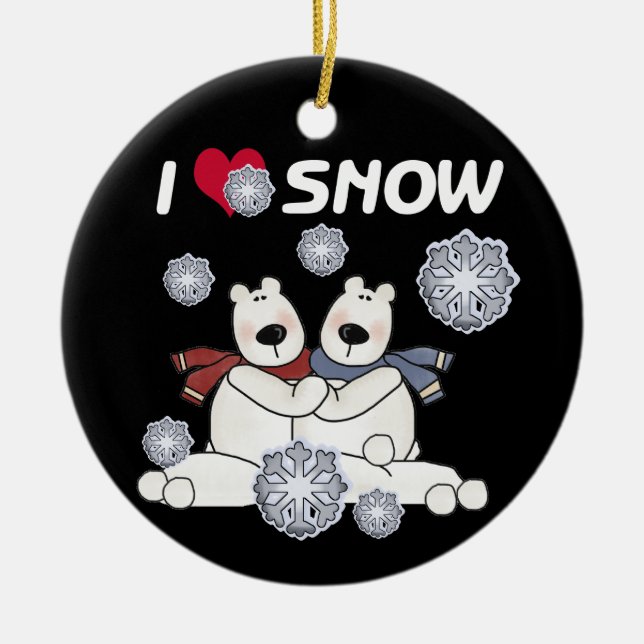 Polar Bears I Liebe Snow Keepake Ornament (Vorne)