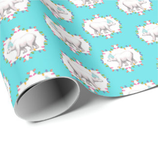 Polar Bears in Pom Pom Ski Hats Wrapping Paper Geschenkpapier