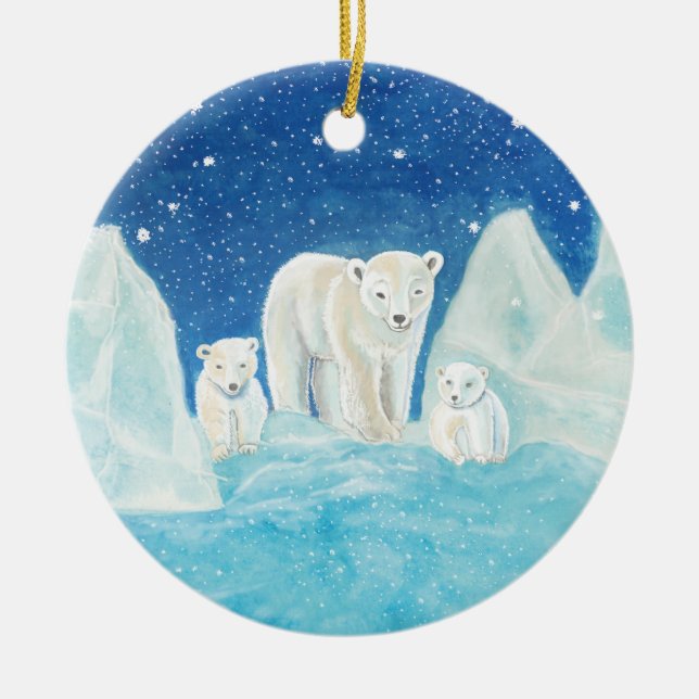 Polar Bears Keramik Ornament (Vorne)