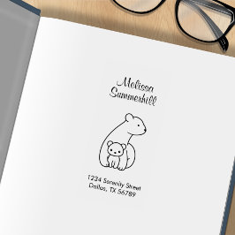 Polar Bears: Mutter und Anschrift des Cub Gummistempel
