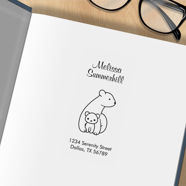 Polar Bears: Mutter und Anschrift des Cub Gummistempel (Von Creator hochgeladen)
