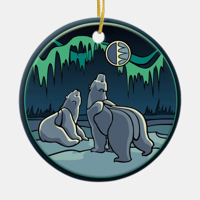 Polar Bears Ornament Personalisierte Bärengeschenk (Vorne)