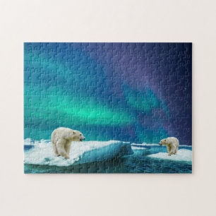 Polar Bears und das Puzzle Aurora Borealis Jigsaw