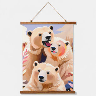 Polar Bears Wandteppich Mit Holzrahmen
