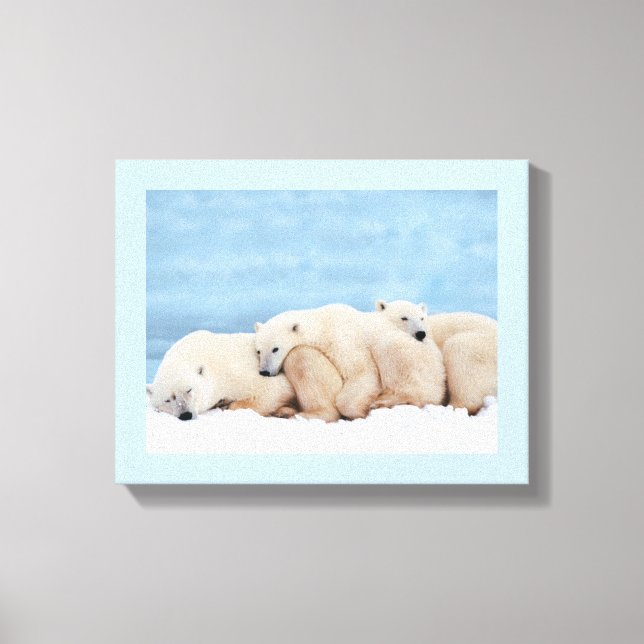 Polar Bears Wrapped Canvas Leinwanddruck (Vorderseite)