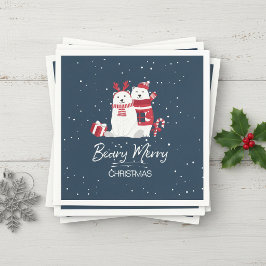 Polar Beary Merry Christmas ID851 Serviette