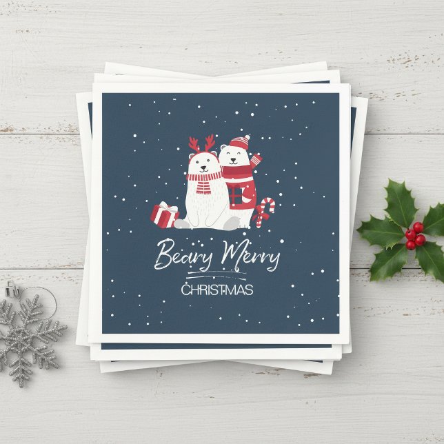 Polar Beary Merry Christmas ID851 Serviette (Von Creator hochgeladen)