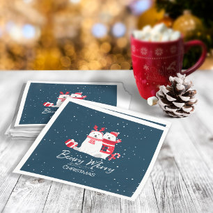 Polar Beary Merry Christmas ID851 Serviette