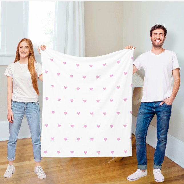 Polar blanket with pink hearts,  modern blanket  fleecedecke (Von Creator hochgeladen)