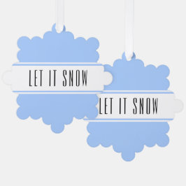 Polar Blue White Racing Streifen LASSEN ES SCHNEE Ornament Karte