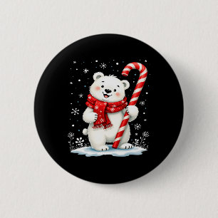Polar Christmas Bear Candy Scarf Kinder Button