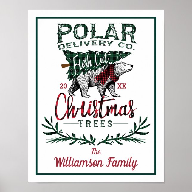 Polar Delivery Co Fresh Cut Christmas Trees Family Poster (Vorne)