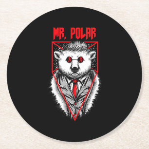 Polar Design Ein feines Polar Bär Tier Lover Runder Pappuntersetzer