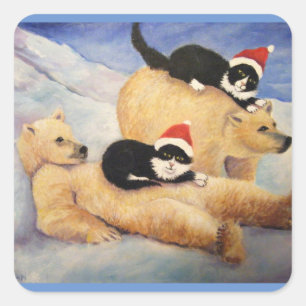 Polar Express Quadratischer Aufkleber