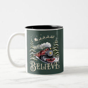 Polar Express Weihnachtsgeschenk Glaube Xmas Winte Zweifarbige Tasse