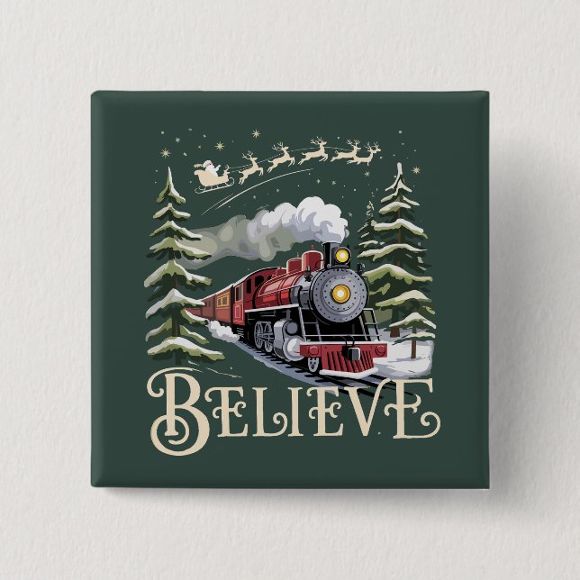 Polar Express Weihnachtsgeschenk Glauben Weihnacht Button (Vorderseite)