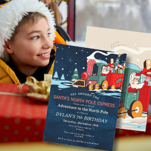 Polar Express Zug-Abenteuer Kindergeburtstagsfeier Einladung