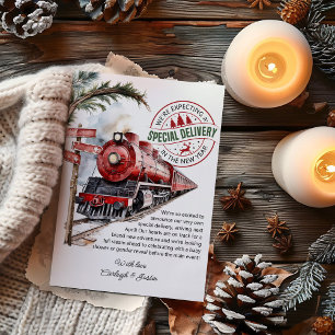 Polar Express Zug Schwangerschaftsankündigung Spez Feiertagskarte