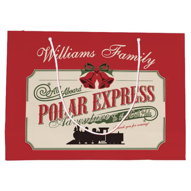 Polar-Express-Zugabenteuer glauben an Weihnachten Große Geschenktüte (Rückseite)