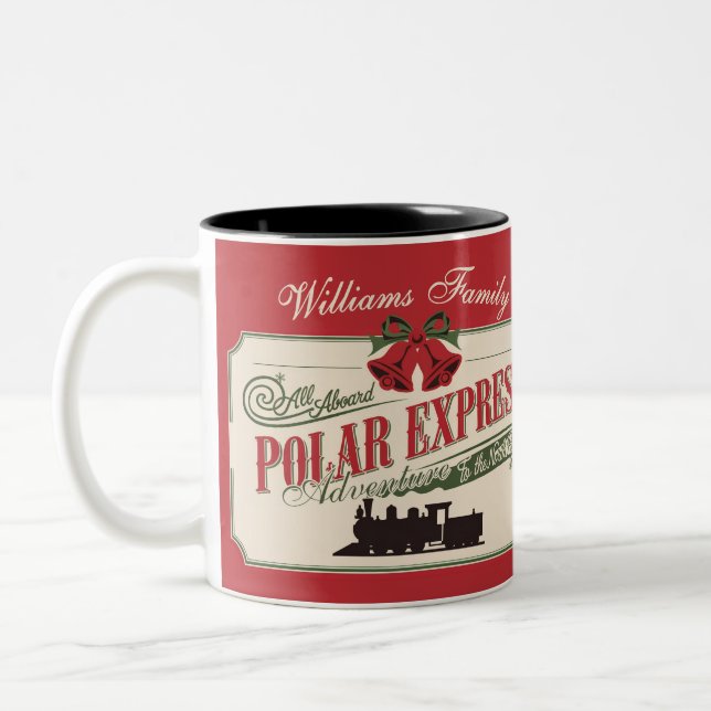 Polar-Express-Zugabenteuer glauben an Weihnachten Zweifarbige Tasse (Links)