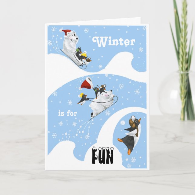 Polar Friends Fun Holiday Card Feiertagskarte (Vorderseite)