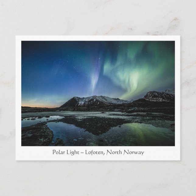 Polar Light Lofoten Postkarte (Vorderseite)