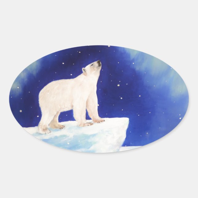 Polar Lights Ovaler Aufkleber (Vorderseite)
