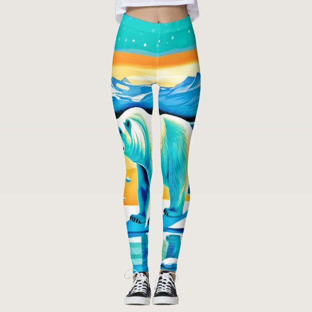 Polar Majestät: Arktische Landschaft Leggings (Vorderseite)