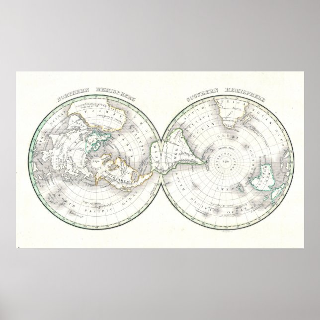 Polar Map of the World Poster (Vorne)
