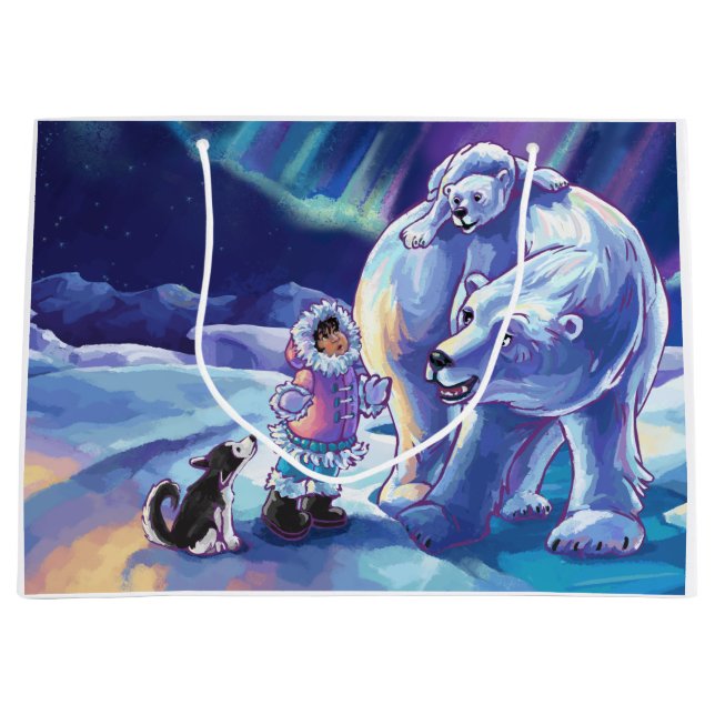 Polar Pals Painting Große Geschenktüte (Vorderseite)