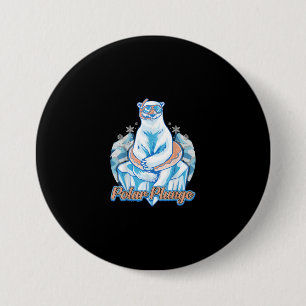 Polar Plunge Ice Jump Funny Polar Bear Winter Swim Button