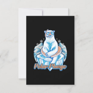 Polar Plunge Ice Jump Funny Polar Bear Winter Swim Einladung