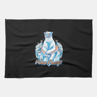 Polar Plunge Ice Jump Funny Polar Bear Winter Swim Geschirrtuch