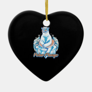 Polar Plunge Ice Jump Funny Polar Bear Winter Swim Keramik Ornament