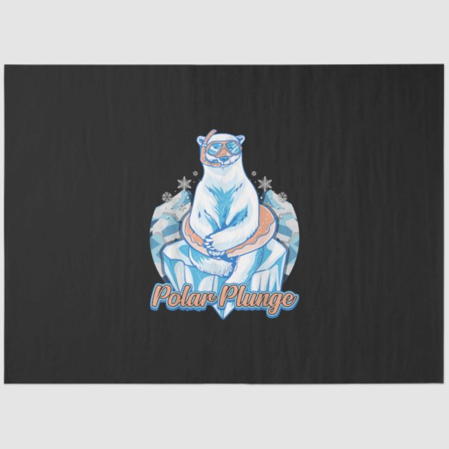 Polar Plunge Ice Jump Funny Polar Bear Winter Swim Seidenpapier (Vorderseite)