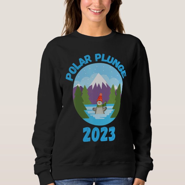 Polar Plunge Ice Jump Funny Polar Bear Winter Swim Sweatshirt (Vorderseite)