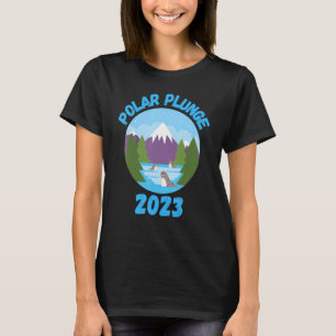 Polar Plunge Ice Jump Funny Polar Bear Winter Swim T-Shirt