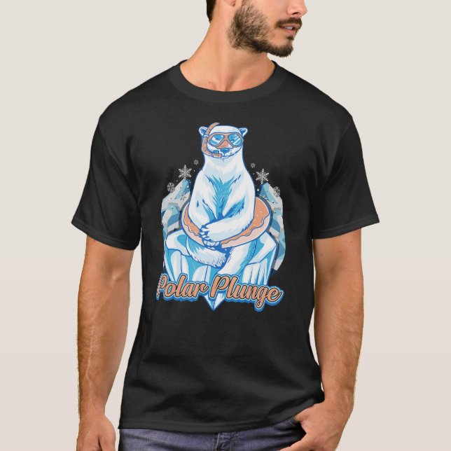 Polar Plunge Ice Jump Funny Polar Bear Winter Swim T-Shirt (Vorderseite)