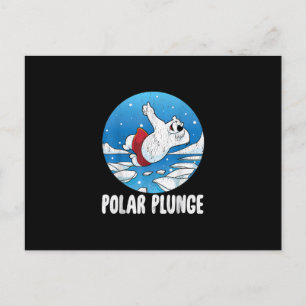 Polar Plunge Ice Jump Polar Bear Winter Swim Ankündigungspostkarte