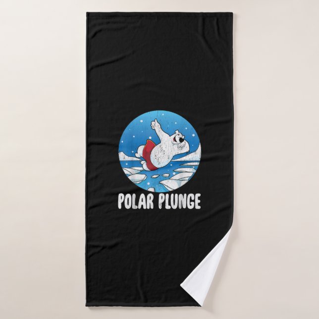 Polar Plunge Ice Jump Polar Bear Winter Swim Badehandtuch (Badehandtuch)