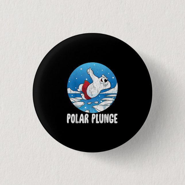 Polar Plunge Ice Jump Polar Bear Winter Swim Button (Vorderseite)