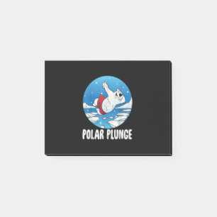 Polar Plunge Ice Jump Polar Bear Winter Swim Post-it Klebezettel