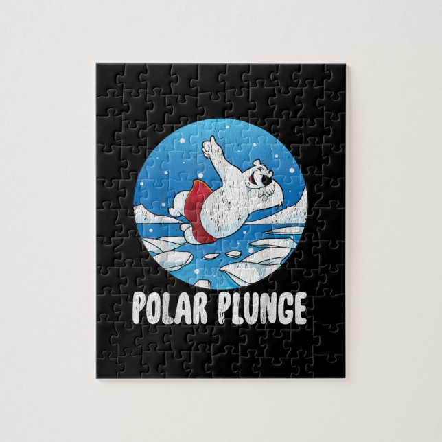 Polar Plunge Ice Jump Polar Bear Winter Swim Puzzle (Vertikal)