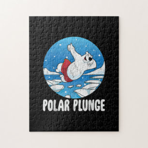 Polar Plunge Ice Jump Polar Bear Winter Swim Puzzle