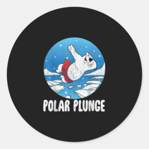 Polar Plunge Ice Jump Polar Bear Winter Swim Runder Aufkleber